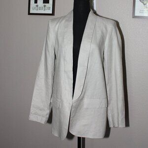 Catherine Malandrino Women's Open Front Shawl Collar Linen Blazer Size 8 NWT